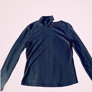 Asymmetrical Neck Ribbed Tee